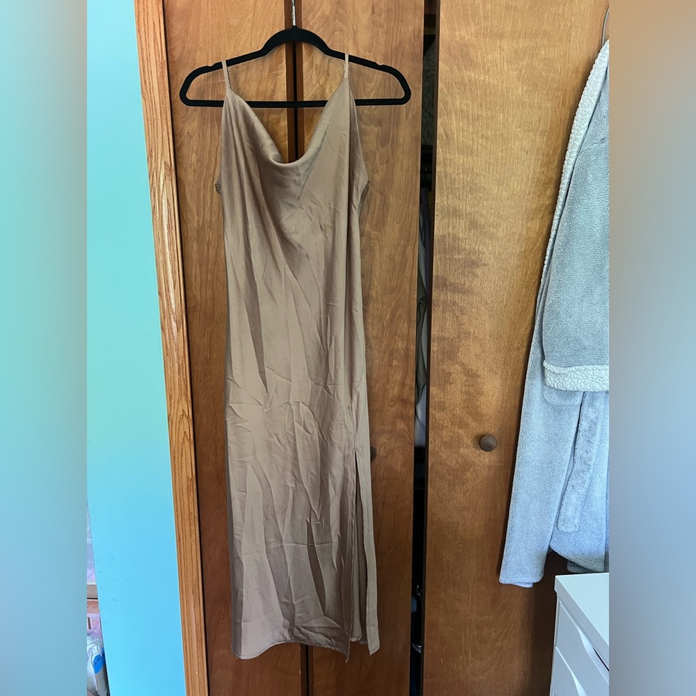 Elegant Tan Slip Dress